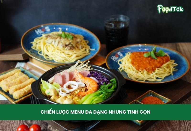 chiến lược menu đa dạng nhưng tinh gọn