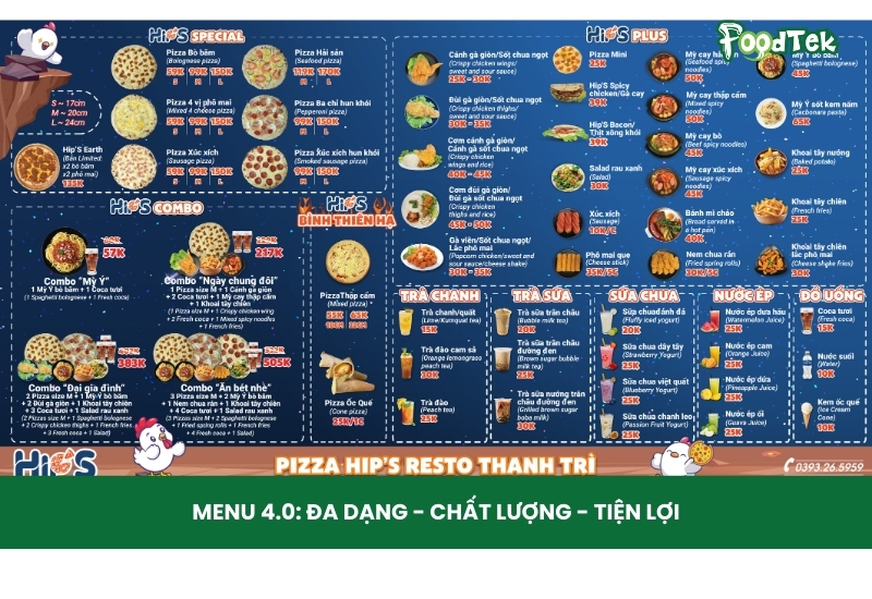 menu 4.0 đa dạng - chât lượng - tiện lợi
